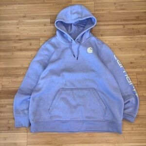 Carhartt Lavender Purple Hoodie Relaxed Fit Workwear Streetwear XXL